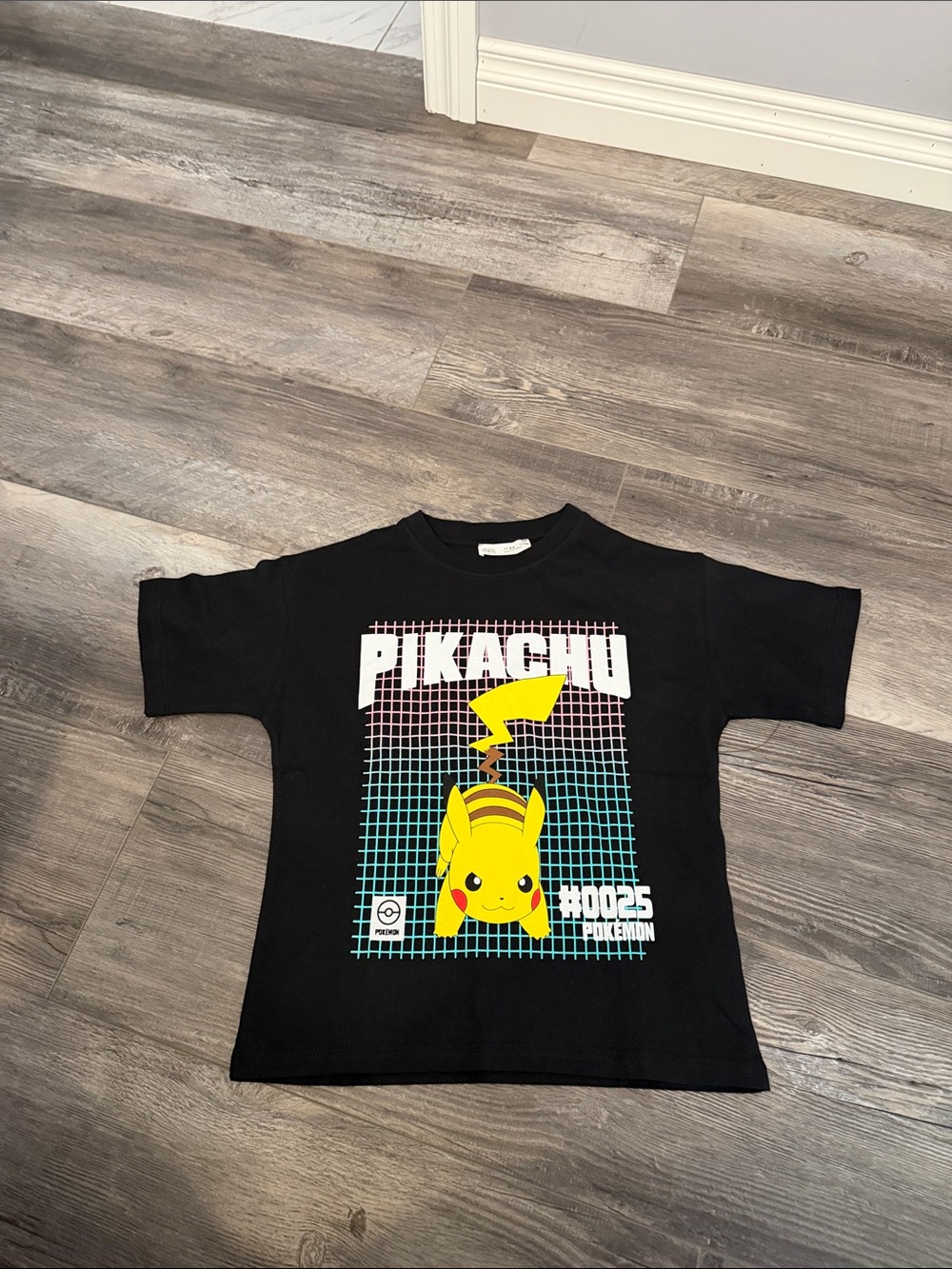 Zara Pikachu Black Kids Graphic T-Shirt 8-9